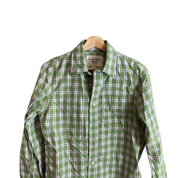 Abercrombie & Fitch muscle plaid button down - Picture 3 of 7